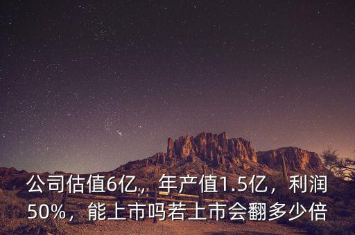 公司估值6億，年產(chǎn)值1.5億，利潤50%，能上市嗎若上市會翻多少倍