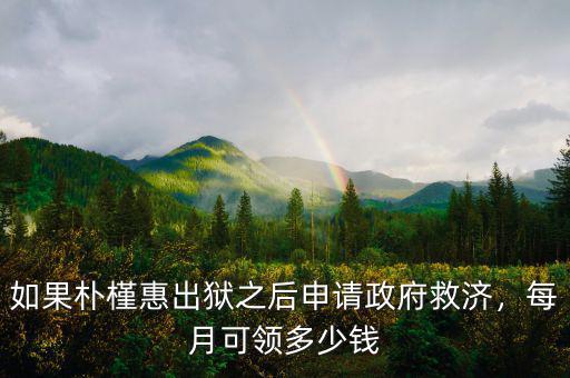 如果樸槿惠出獄之后申請政府救濟，每月可領多少錢