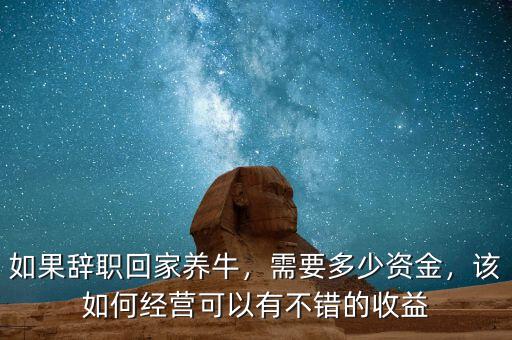 如果辭職回家養(yǎng)牛，需要多少資金，該如何經(jīng)營可以有不錯的收益