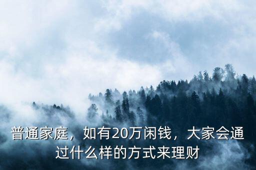 普通家庭，如有20萬閑錢，大家會(huì)通過什么樣的方式來理財(cái)