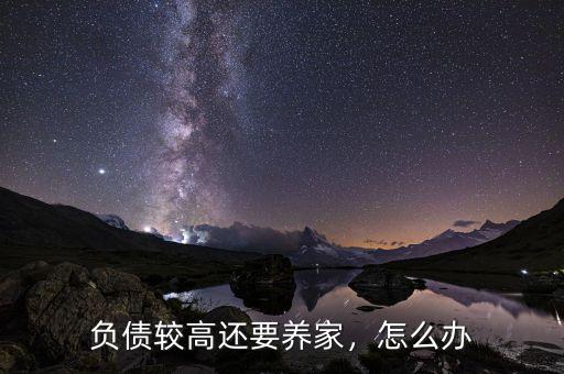 負債較高還要養(yǎng)家，怎么辦