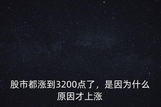 股市都漲到3200點了，是因為什么原因才上漲