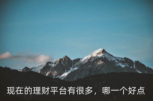 現(xiàn)在的理財平臺有很多，哪一個好點