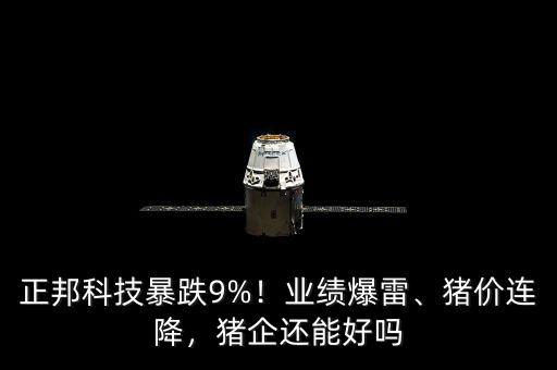 正邦科技暴跌9%！業(yè)績爆雷、豬價連降，豬企還能好嗎