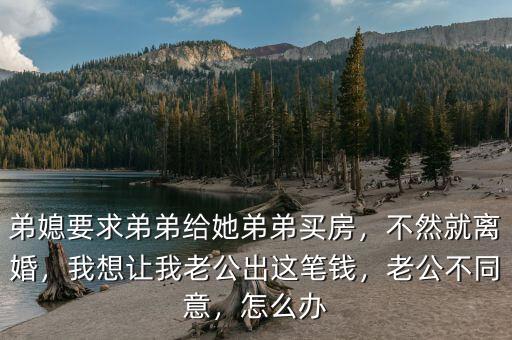 弟媳要求弟弟給她弟弟買(mǎi)房，不然就離婚，我想讓我老公出這筆錢(qián)，老公不同意，怎么辦