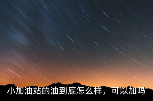 小加油站的油到底怎么樣，可以加嗎