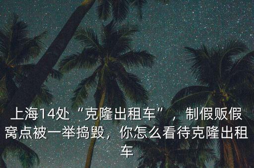 上海14處“克隆出租車”，制假販假窩點(diǎn)被一舉搗毀，你怎么看待克隆出租車