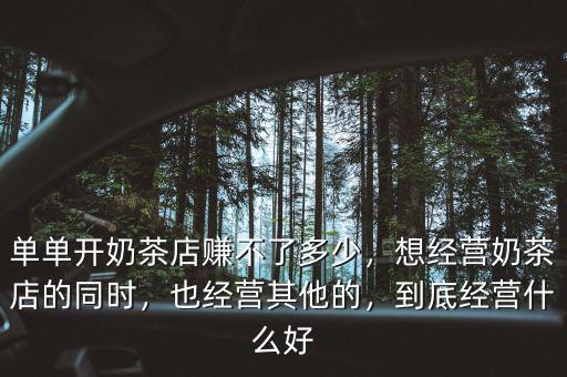 單單開奶茶店賺不了多少，想經(jīng)營奶茶店的同時，也經(jīng)營其他的，到底經(jīng)營什么好