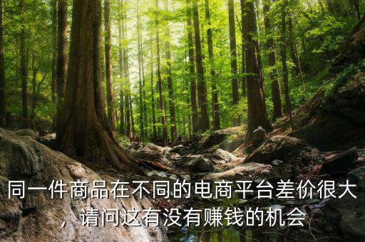 同一件商品在不同的電商平臺差價(jià)很大，請問這有沒有賺錢的機(jī)會