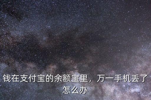 錢(qián)在支付寶的余額寶里，萬(wàn)一手機(jī)丟了怎么辦