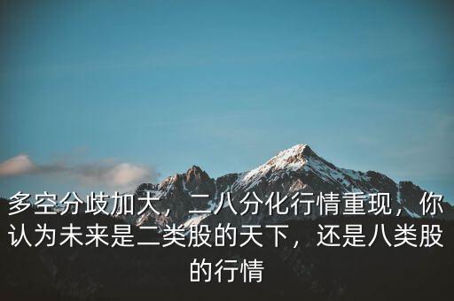二八行情之后是什么,二八分化行情重現