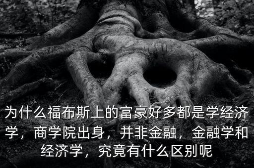 為什么福布斯上的富豪好多都是學(xué)經(jīng)濟(jì)學(xué)，商學(xué)院出身，并非金融，金融學(xué)和經(jīng)濟(jì)學(xué)，究竟有什么區(qū)別呢