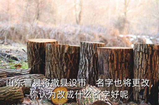 山東曹縣將撤縣設(shè)市，名字也將更改，你認(rèn)為改成什么名字好呢