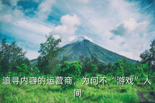 追尋內(nèi)容的運營商，為何不“游戲”人間