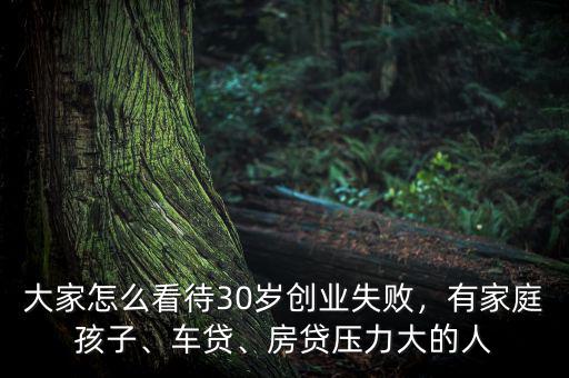 大家怎么看待30歲創(chuàng)業(yè)失敗，有家庭孩子、車貸、房貸壓力大的人