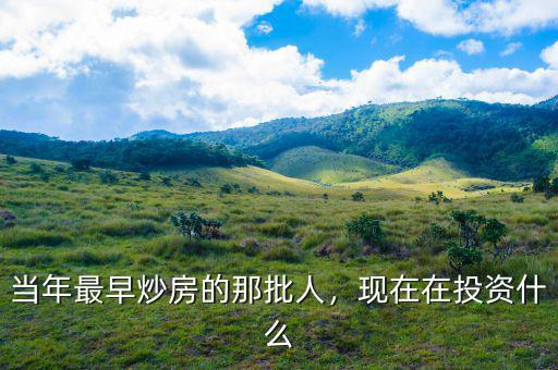 當年最早炒房的那批人，現(xiàn)在在投資什么