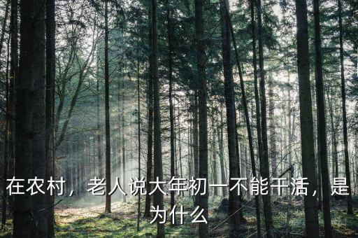 在農(nóng)村，老人說(shuō)大年初一不能干活，是為什么