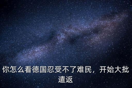 你怎么看德國(guó)忍受不了難民，開(kāi)始大批遣返
