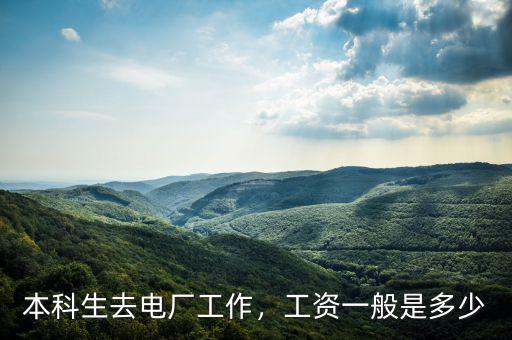 本科生去電廠工作，工資一般是多少