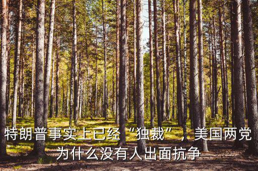 特朗普事實(shí)上已經(jīng)“獨(dú)裁”，美國兩黨為什么沒有人出面抗?fàn)? class=