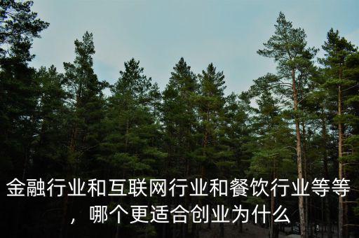 金融行業(yè)和互聯(lián)網(wǎng)行業(yè)和餐飲行業(yè)等等，哪個(gè)更適合創(chuàng)業(yè)為什么