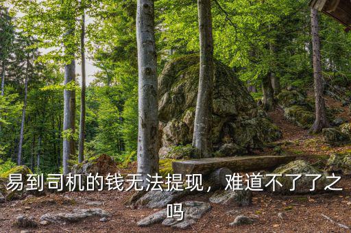 易到司機(jī)的錢無法提現(xiàn)，難道不了了之嗎