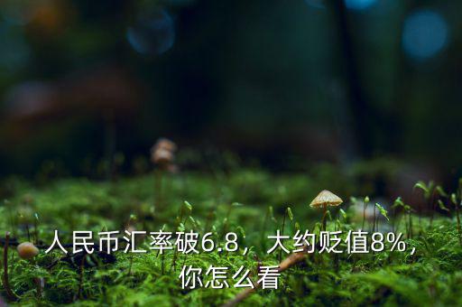 人民幣匯率破6.8，大約貶值8%，你怎么看