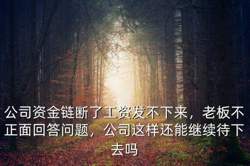 公司資金鏈斷了工資發(fā)不下來，老板不正面回答問題，公司這樣還能繼續(xù)待下去嗎