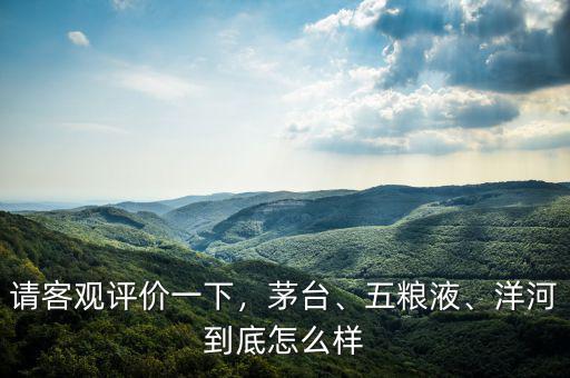 請客觀評價一下，茅臺、五糧液、洋河到底怎么樣