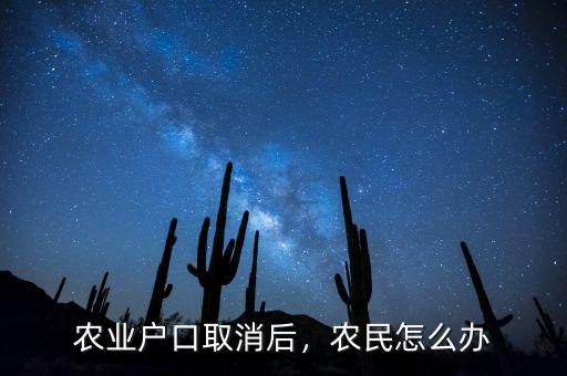 農(nóng)業(yè)戶口取消后，農(nóng)民怎么辦