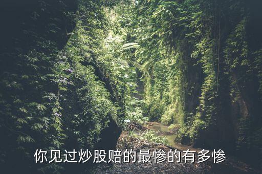 你見(jiàn)過(guò)炒股賠的最慘的有多慘