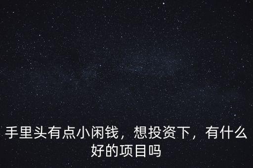 手里頭有點(diǎn)小閑錢，想投資下，有什么好的項(xiàng)目嗎