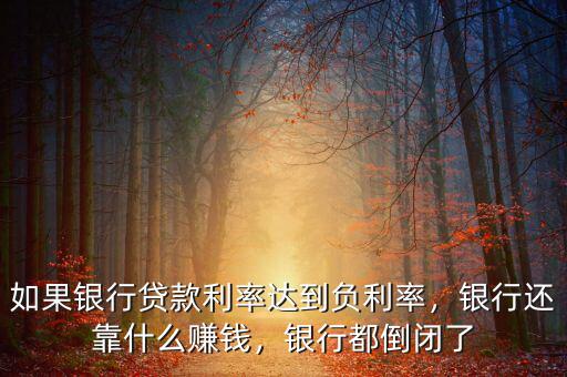 如果銀行貸款利率達(dá)到負(fù)利率，銀行還靠什么賺錢(qián)，銀行都倒閉了