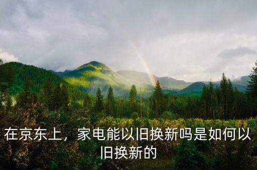 在京東上，家電能以舊換新嗎是如何以舊換新的