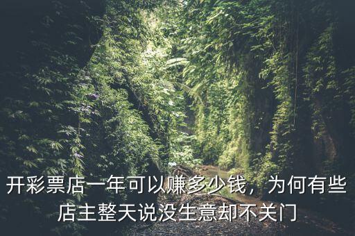 開彩票店一年可以賺多少錢，為何有些店主整天說沒生意卻不關(guān)門