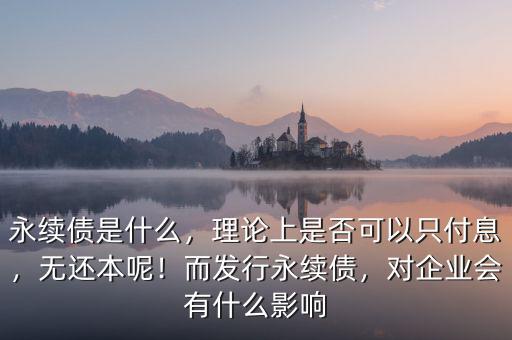 永續(xù)債是什么，理論上是否可以只付息，無還本呢！而發(fā)行永續(xù)債，對企業(yè)會有什么影響