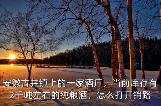 安徽古井鎮(zhèn)上的一家酒廠，當(dāng)前庫存有2千噸左右的純糧酒，怎么打開銷路