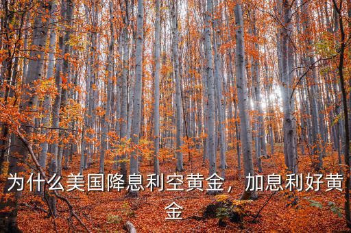 為什么美國降息利空黃金，加息利好黃金