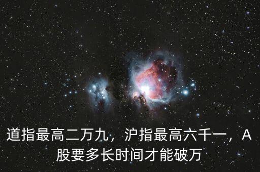 道指最高二萬(wàn)九，滬指最高六千一，A股要多長(zhǎng)時(shí)間才能破萬(wàn)