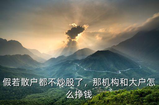 假若散戶都不炒股了，那機(jī)構(gòu)和大戶怎么掙錢