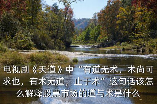 電視劇《天道》中“有道無術(shù)，術(shù)尚可求也，有術(shù)無道，止于術(shù)”這句話該怎么解釋股票市場的道與術(shù)是什么