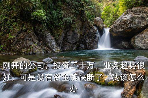 剛開的公司，投資三十萬，業(yè)務(wù)趨勢很好，可是沒有資金鏈快斷了，我該怎么辦