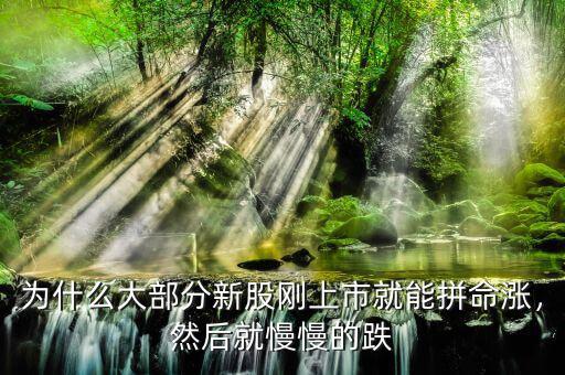 為什么大部分新股剛上市就能拼命漲，然后就慢慢的跌