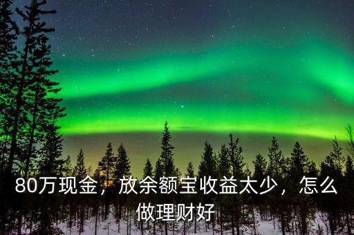 80萬(wàn)現(xiàn)金，放余額寶收益太少，怎么做理財(cái)好
