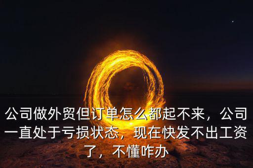 公司做外貿但訂單怎么都起不來，公司一直處于虧損狀態(tài)，現(xiàn)在快發(fā)不出工資了，不懂咋辦