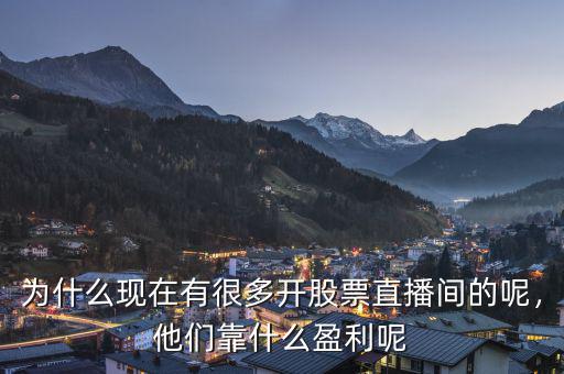 為什么現(xiàn)在有很多開(kāi)股票直播間的呢，他們靠什么盈利呢