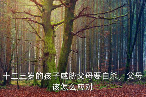 十二三歲的孩子威脅父母要自殺，父母該怎么應(yīng)對