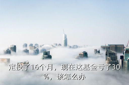 定投了16個月，現(xiàn)在這基金虧了30%，該怎么辦