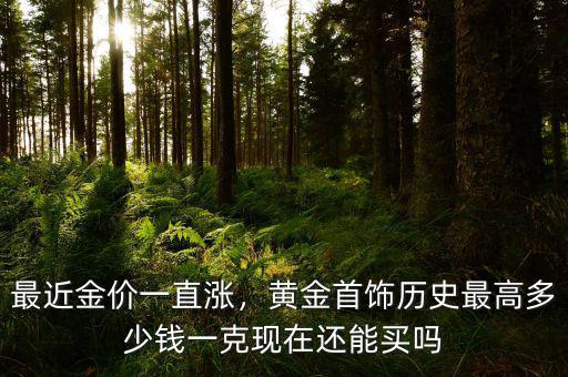最近金價(jià)一直漲，黃金首飾歷史最高多少錢一克現(xiàn)在還能買嗎
