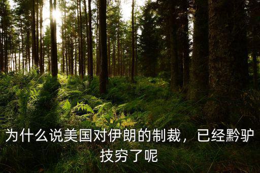 為什么說美國對伊朗的制裁，已經(jīng)黔驢技窮了呢